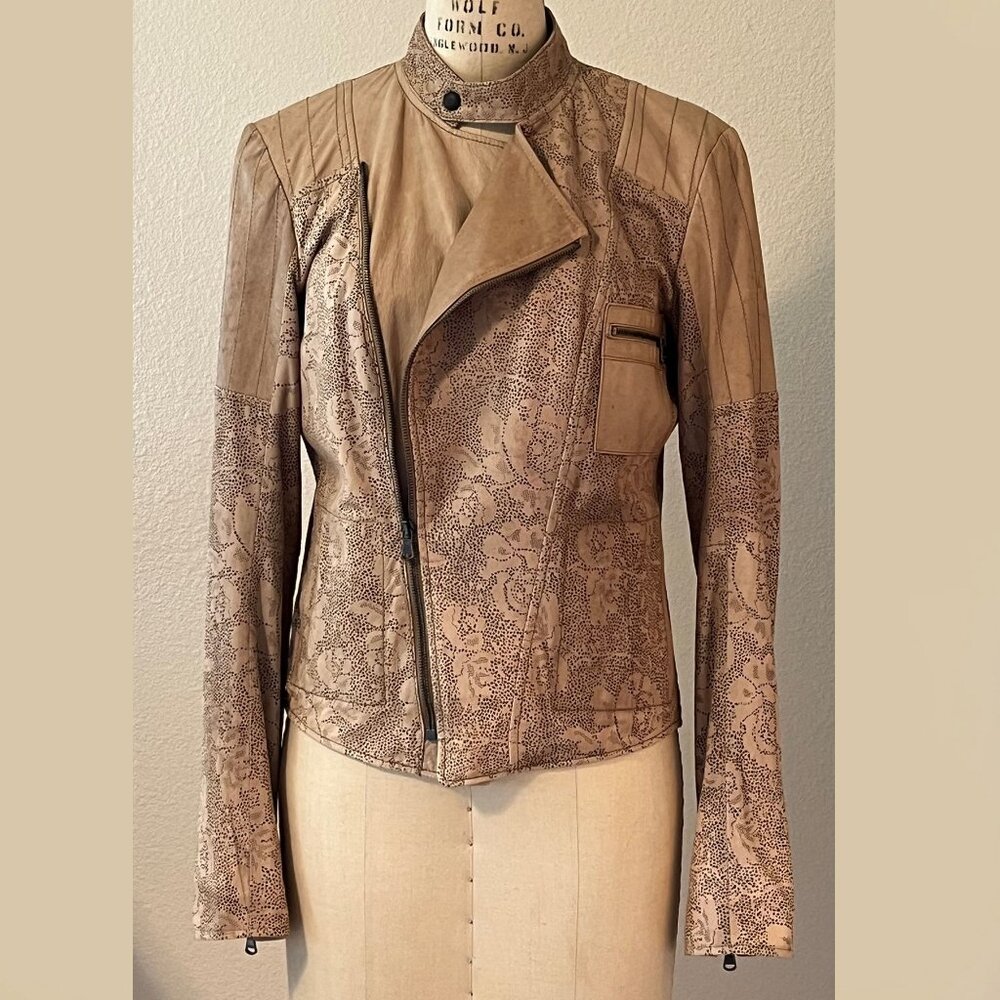 Designer Leather Jacket Tan - Picture 6 of 10